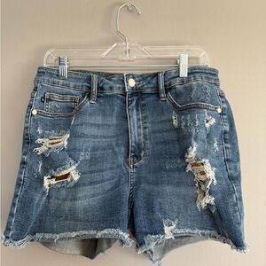 Judy Blue Ripped Denim Jean Shorts